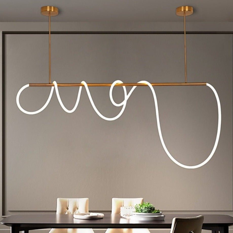 LumaCurve – Sleek Hanging LED Fixture with Contemporary Design and Flexible Suspension