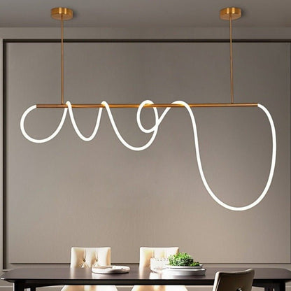 LumaCurve – Sleek Hanging LED Fixture with Contemporary Design and Flexible Suspension