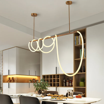 LumaCurve – Sleek Hanging LED Fixture with Contemporary Design and Flexible Suspension