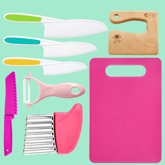 Kids 8-Piece Cooking Set – Child-Safe Knives and BPA-Free Kitchen Tools with Fun Accessories