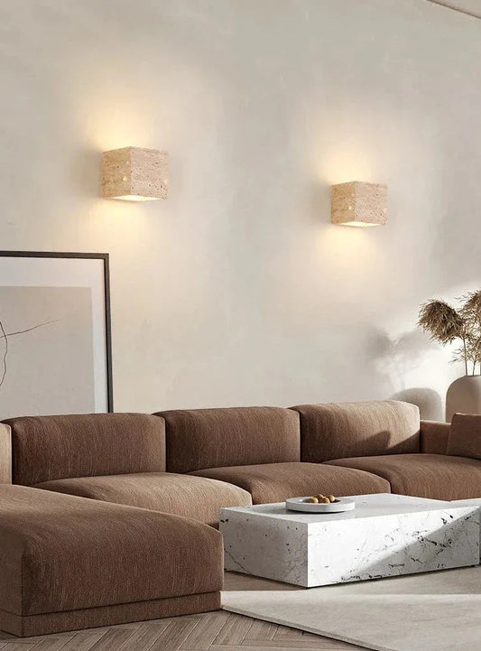 GoldenHue – Decorative Stone Wall Light in Vibrant Yellow Tone