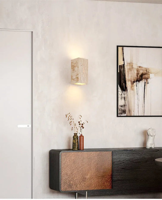 GoldenHue – Decorative Stone Wall Light in Vibrant Yellow Tone