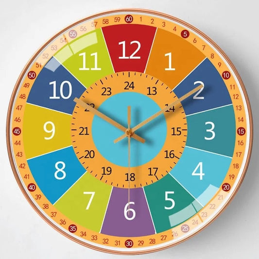 Learning Wall Clock for Children – Colorful Eco-Friendly Design, 20 cm, Easy to Hang