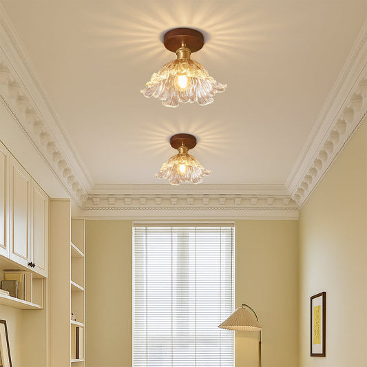 DahliaBloom | Flower Glass Ceiling Lamp for Classic Elegance