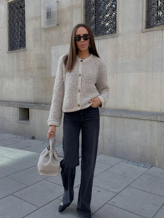 Selene | Women's Fleece Button Jacket – Cozy, Warm, and Effortlessly Stylish