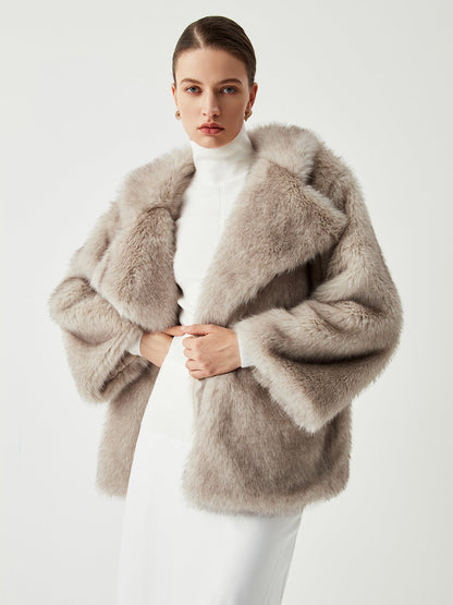 Dayana | Luxurious Oversized Collared Faux Fur Coat