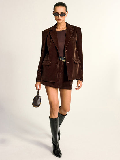 Destiny | Refined Velvet Shawl Collar Blazer