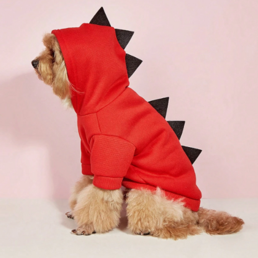 Pet Dinosaur Hoodie | Dog Fleece Halloween Costume Outfit Warm