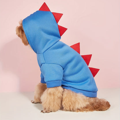 Pet Dinosaur Hoodie | Dog Fleece Halloween Costume Outfit Warm