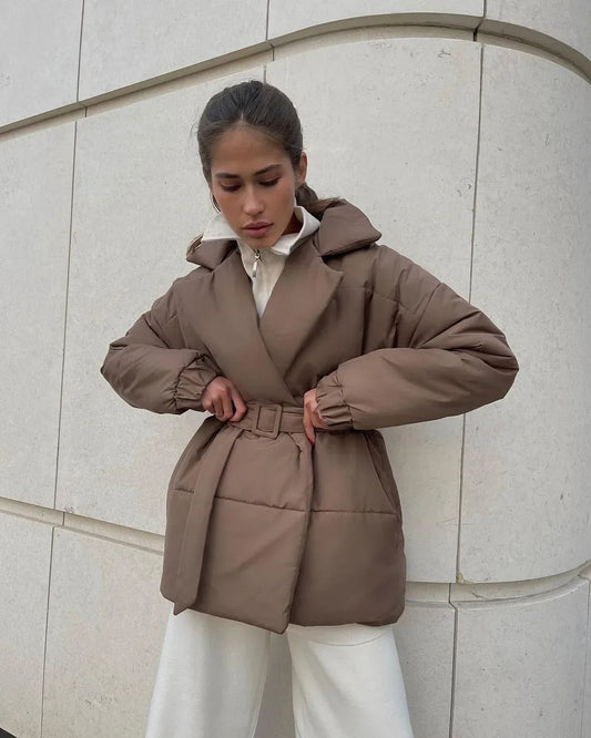 Dolie | Elegant Belted Puffer Jacket for Cold Weather