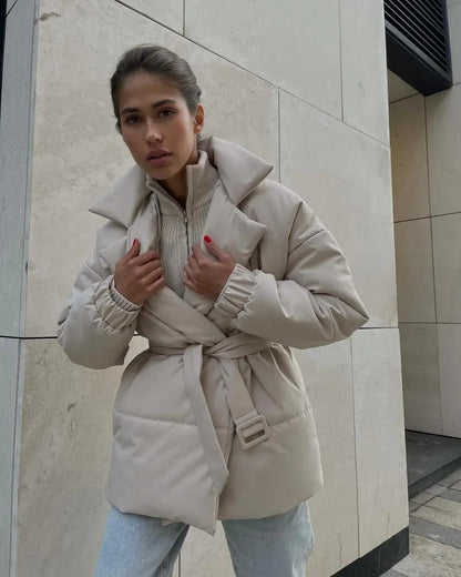 Dolie | Elegant Belted Puffer Jacket for Cold Weather