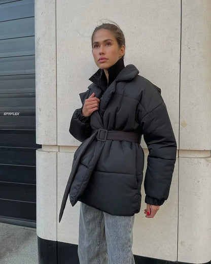 Dolie | Elegant Belted Puffer Jacket for Cold Weather