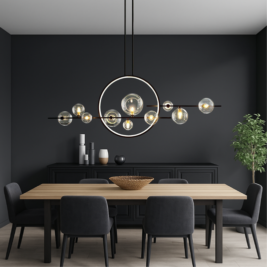 Dravyn | Sleek Modern Glass Chandelier for Kitchen Spaces