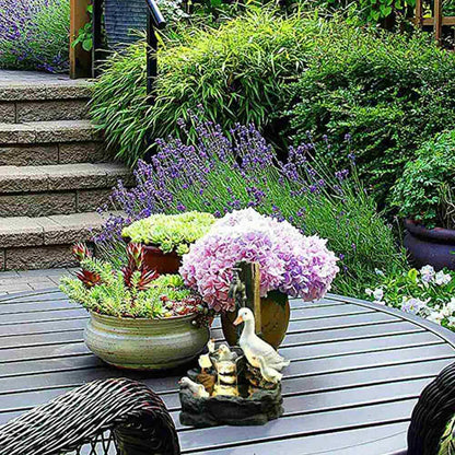 Serenity Pond Duck Fountain – Lightweight Resin Outdoor Water Feature bringing Tranquil Spaces and a Relaxing Ambiance with its delightful duck family.