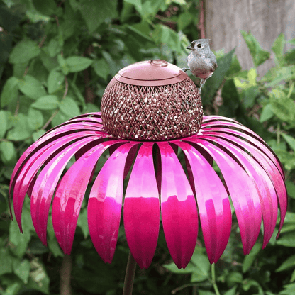 Elegant Metal Bird Feeder with Sunflower Design – Durable and Weather Resistant Garden Feeder
