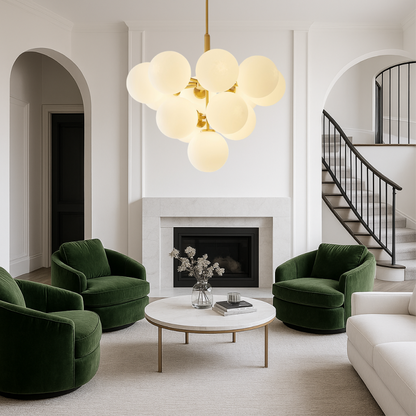Entra | Nordic Ball Chandelier with Luminous Modern Design