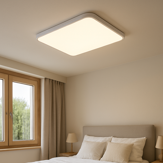 Essentia | Square White Ceiling Lamp for Modern Home Living