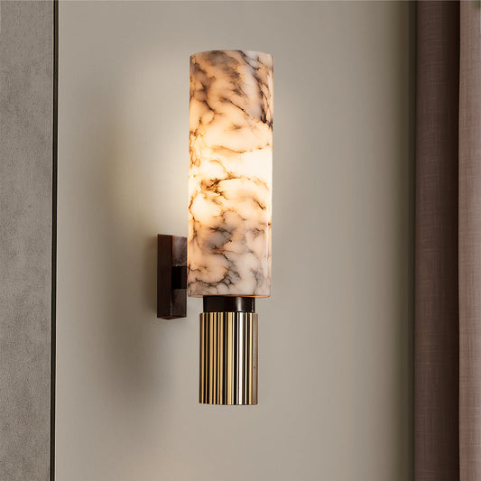 Eviora | Minimalist Copper Stone Wall Lamp for Modern Interiors