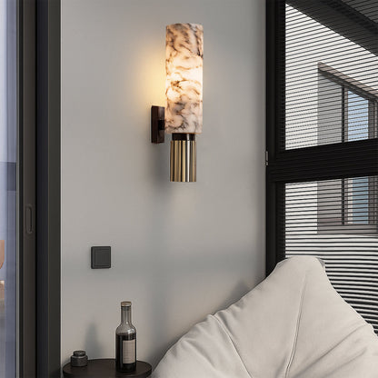 Eviora | Minimalist Copper Stone Wall Lamp for Modern Interiors