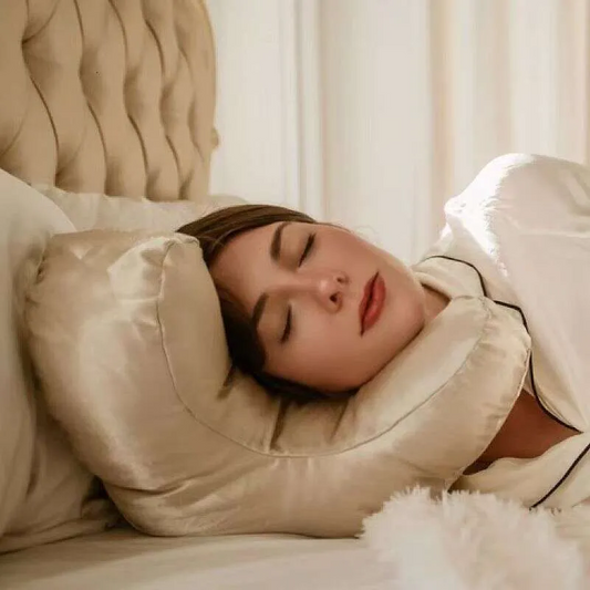 Beauty Sleep Pillow Set – Includes Contoured Face Pillow and Smooth Satin Pillowcase