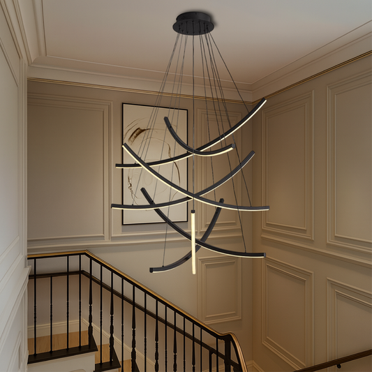 Fonden | Rella Scandinavian Staircase Chandelier for Aesthetic Minimalist