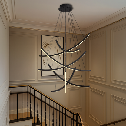 Fonden | Rella Scandinavian Staircase Chandelier for Aesthetic Minimalist