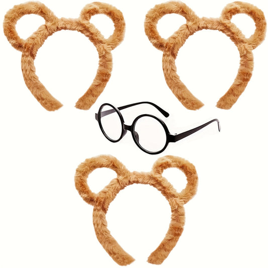 Halloween Chipmunk Accessories Set | Fuzzy Headband and Glasses Costume Kit