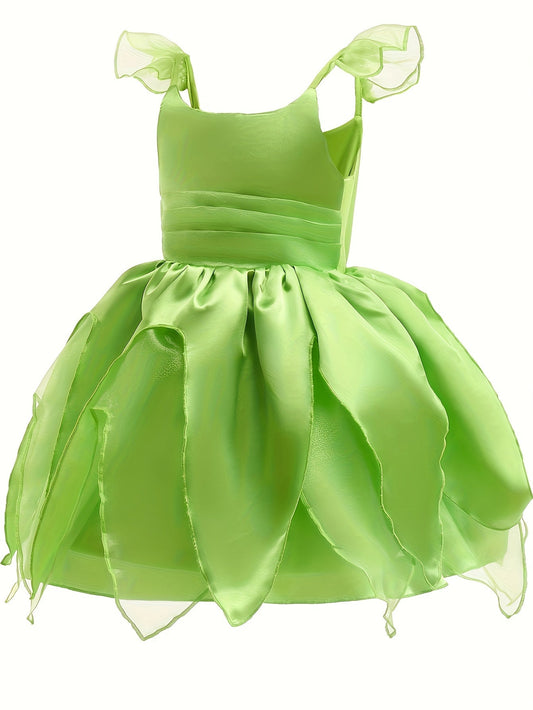 Girls’ Sleeveless Fairy Dress | Magical Halloween Costume with Wings