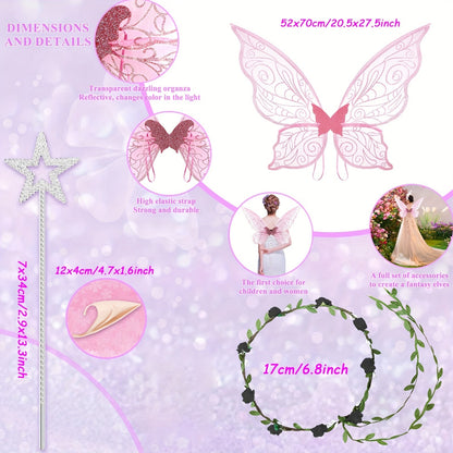 Girls’ Halloween Fairy Outfit | Magical Costume Set with Wings, Wand and Ears