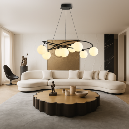 Gilvyn | Retro Black Chandelier in Modern Scandinavian Style