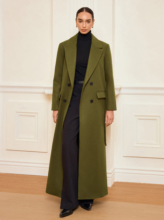 Guinevere | Long Double-Breasted Belted Coat