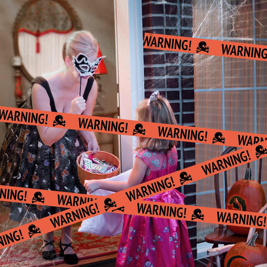 Plastic Skull Warning Tape – Halloween Party Wall and Door Decor