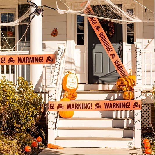 Plastic Skull Warning Tape – Halloween Party Wall and Door Decor
