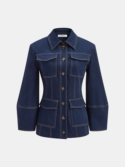 Heaven | Contemporary Contrast Stitching Denim Jacket