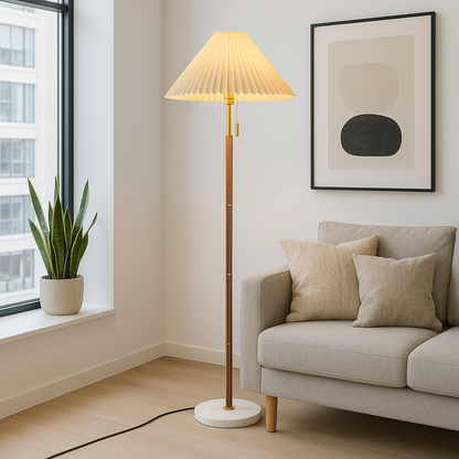 Helorae | Classic Wooden Vintage Floor Lamp