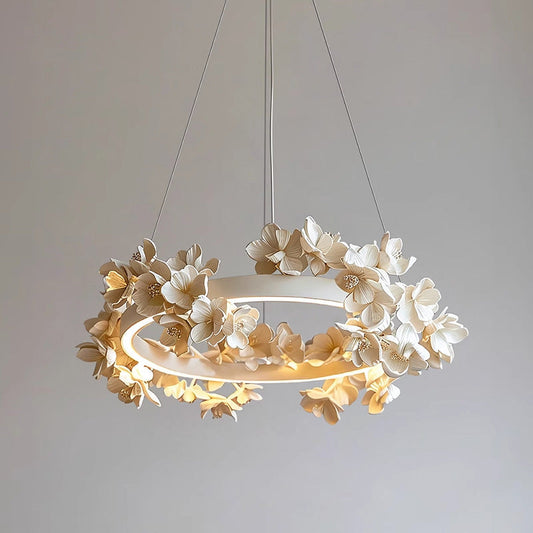 Illunor | Luxurious Chandelier with Modern Touch of Ceramic Flowers