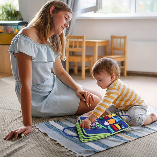 Montessori Busy Book for Toddlers Ages 2-5 – Interactive Educational Quiet Book with Zippers, Buttons, Laces, and Fine Motor Skill Activities