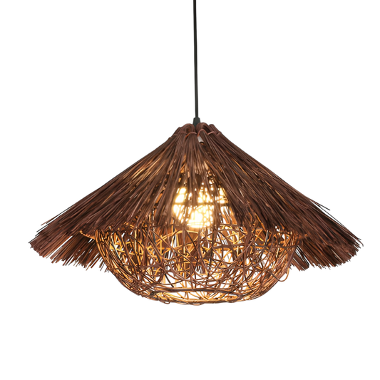 Korin | Vintage Rattan Bamboo Pendant Light for Home Décor