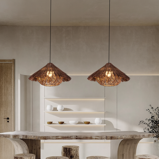 Korin | Vintage Rattan Bamboo Pendant Light for Home Décor