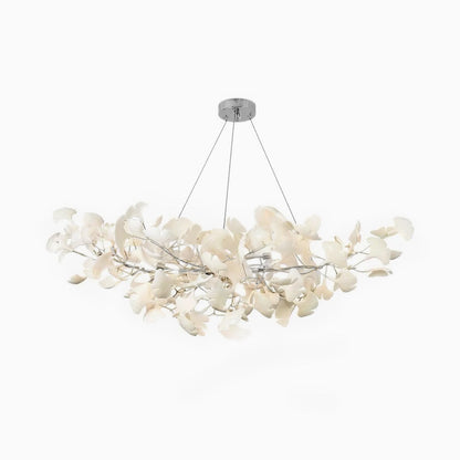Lixora | Ginkgo Leaf Chandelier with Contemporary Glass Design