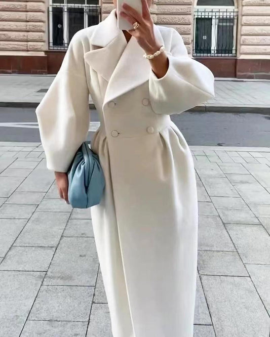 Ophelia | Elegant Women's Wool Coat – Winter Classic with Wide Lapel Design