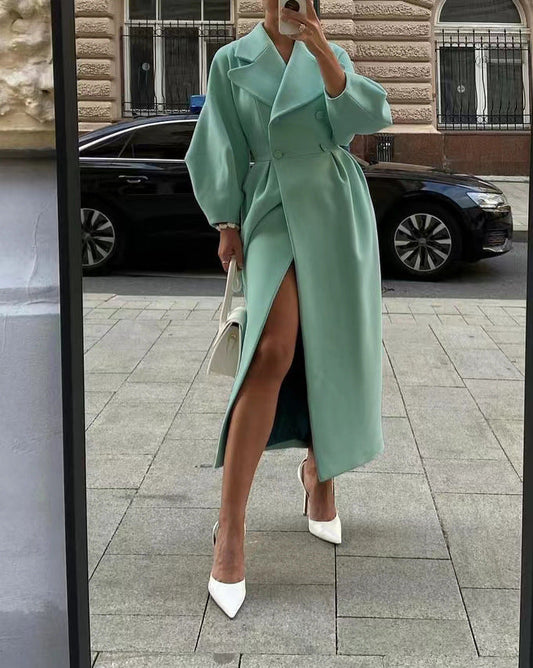 Ophelia | Elegant Women's Wool Coat – Winter Classic with Wide Lapel Design