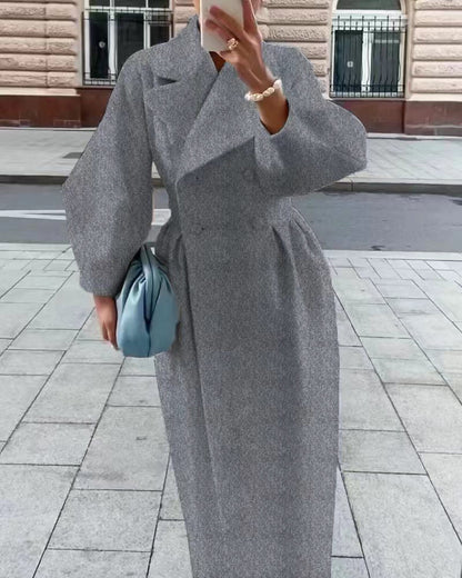 Ophelia | Elegant Women's Wool Coat – Winter Classic with Wide Lapel Design