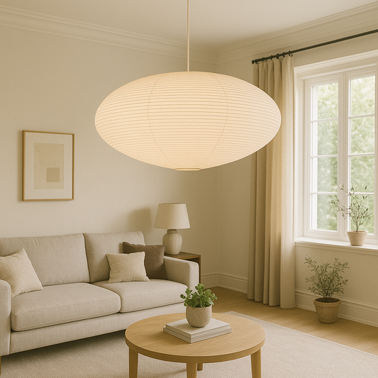 Lumeviah | Japanese Paper Pendant Lamp in Vintage Wabi Style