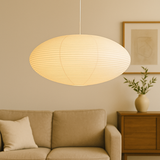 Lumeviah | Japanese Paper Pendant Lamp in Vintage Wabi Style