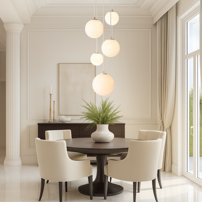 LumiGlow | Scandinavian Chandelier Moon Lamp Stairs with Artistic Lines