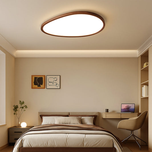 LumiGrain | Refined Ultra Thin Dark Wooden Ceiling Lamp