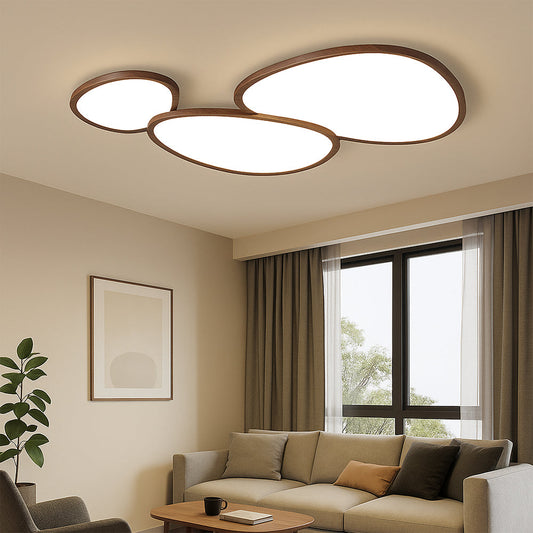 LumiGrain | Refined Ultra Thin Dark Wooden Ceiling Lamp