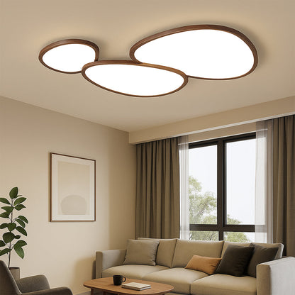 LumiGrain | Refined Ultra Thin Dark Wooden Ceiling Lamp