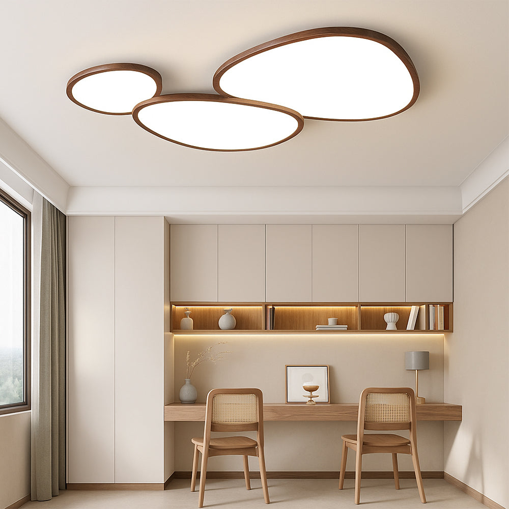 LumiGrain | Refined Ultra Thin Dark Wooden Ceiling Lamp